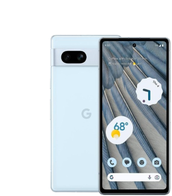 Google Pixel 7a smartphone with compact design and high-resolution rear camera