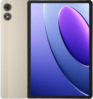 Tecno Megapad tablet showing a 10.1-inch IPS LCD screen with slim bezels and rear 13MP camera in Space Grey