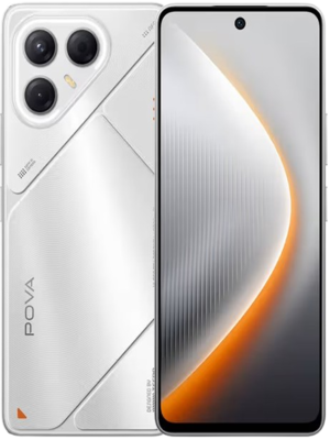 Tecno Pova 7 smartphone with large display and bold gaming design
